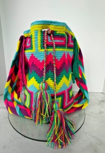 Wayuu Mochila Bag Handmade Boho Straw Beach Bag - Picture 1 of 10