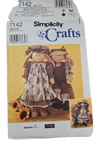 Simplicity Crafts 7142 Rag Doll 24" Bunny With clothes Sewing Pattern UNCUT - Bild 1 von 4