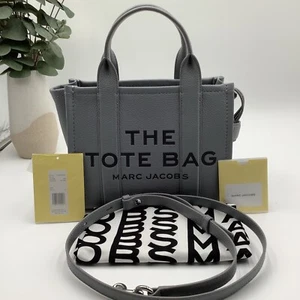 Marc Jacobs The Tote Bag Pebbled Leather Small Wolf Grey - Picture 1 of 13