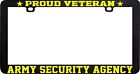 ARMY SECURITY AGENCY PROUD VETERAN LICENSE PLATE FRAME HOLDER