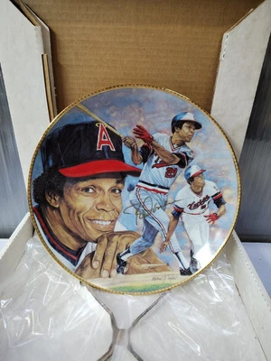 Rod Carew Signed Plate Gartlan USA  Los Angeles Angels Hitting For The Hall - Image 1 of 4