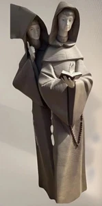 Retired Lladro 5155 Two Monks Praying 15” Figures Figurine Matte Box Religious - Picture 1 of 8