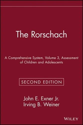 John E. Exner, Jr.  The Rorschach, Assessment of Children (Hardback) (UK IMPORT) - Image 1 of 1