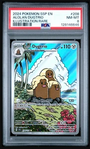 2024 POKEMON SSP SURGING SPARKS 208 ALOLAN DUGTRIO ILLUSTRATION RARE PSA 8 NM-MT - Picture 1 of 2