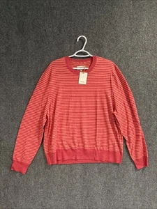 Jack Spade Judson Crewneck Sweater Heathered Red Stripe XXL Wool - Picture 1 of 9
