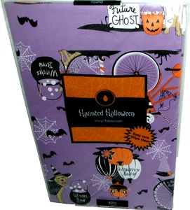Mantel Vinilo HALLOWEEN ~ICONOS Y REFRANES HALLOWEEN ~ 60" Redondo ~Asientos 4 - Imagen 1 de 1