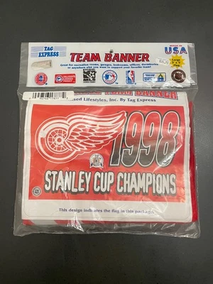 NEW Detroit Red Wings 1998 Stanley Cup Champions Flag 3'x5' NHL Tag Express - Image 1 of 2