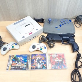 SEGA SATURN CONSOLE JAPAN Bundle with Virtua Stick Light Gun Controllers 3 Games
