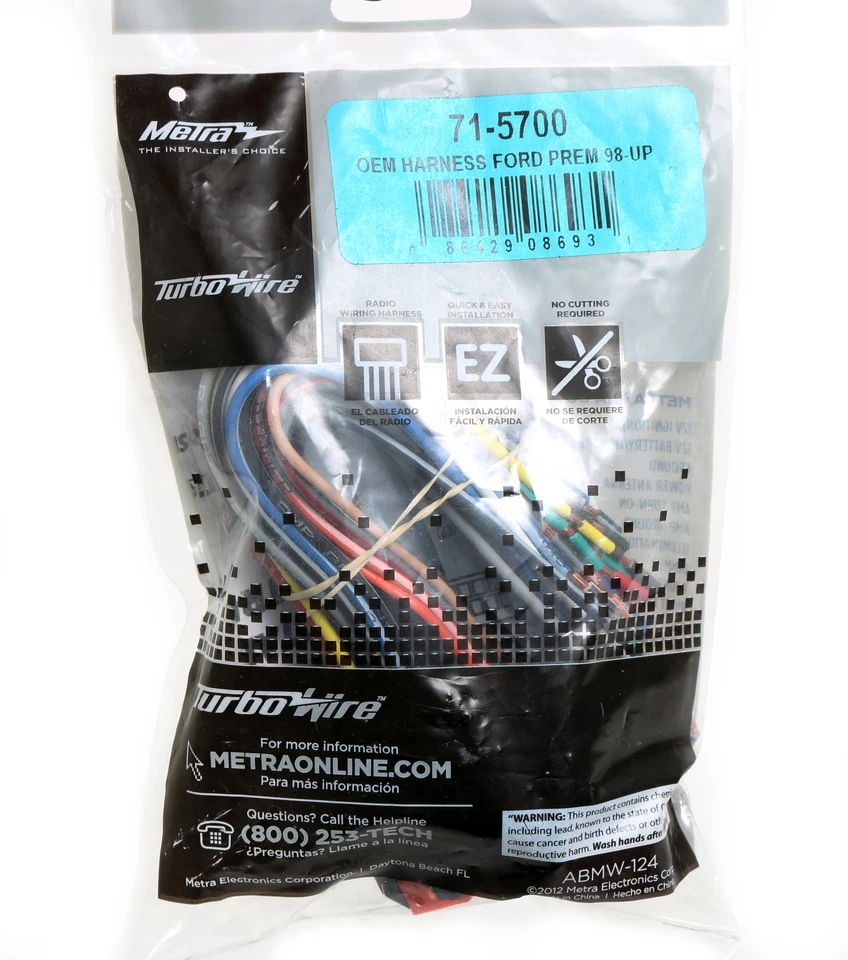 Metra Wire Harness Ford Mercury Car Truck 1998-11 71-5700 World Plug Mach Foto 1 de 4
