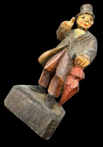 Anri Carving 2.5" Gentleman Umbrella Wood Figurine - Bild 1 von 9