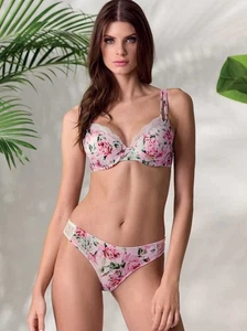 Coordinato con balconcino imbottito twin-bra e slip con pizzo Lormar Look 052799 - Imagen 1 de 3
