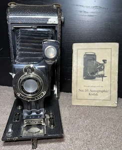 Kodak Jr. Folding Camera No. 3A-122 Autographic Camera + Original Booklet Manual - Picture 1 of 23