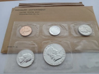 1955 US Mint Proof Set 90% Silver Coins Free Shipping Nice Set - Image 1 of 3