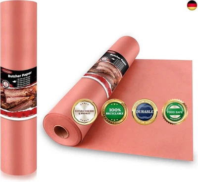 Tikxlafe Metzgerpapier Pink, BBQ Kraftpapier 45cm x 15m das Original