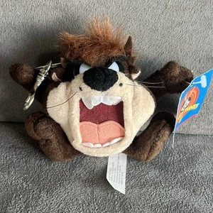 Taz Looney Tunes Taz Tasmanian Devil Keychain Plush Stuffed Animal Toy 1998 - Picture 1 of 13