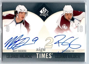2010-11 Upper Deck SP Authentic Sign of the Times Duals #ST2-DY Matt Duchene Yip - Picture 1 of 2