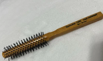 Vintage Spornette 1400 Roll Brush, Wood Handle Round Heat Resistant, PREOWNED - Image 1 of 4