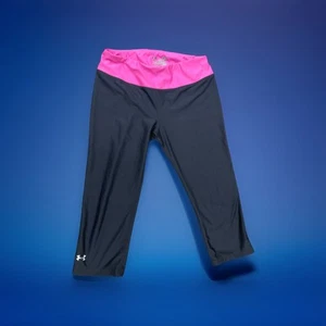 Under Armour Heat Gear Size Small Black Capri Activewear - Picture 1 of 3