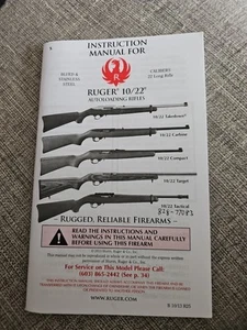 2013 Ruger 10/22 Autoloading Rifle Original Gun Instruction Manual - Bild 1 von 5