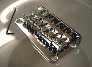 PUENTE DE GUITARRA ELÉCTRICA CROMO DE REPUESTO Hardtail - Imagen 1 de 4