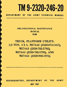 TM 9-2320-246-20 ~ Org Maint Manual ~ M274A2, A3, A4, & A5 ~ Mule ~ Reprnt - Picture 1 of 5