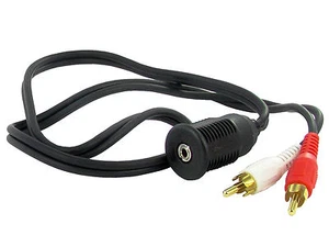 2 RCA phono to female 3.5mm jack plug for car aux input MP3 iPod iPhone CT29AX07 - Picture 1 of 3
