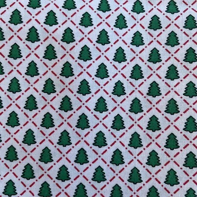 mini christmas pine tree red geometric square 1 yard - Image 1 of 3