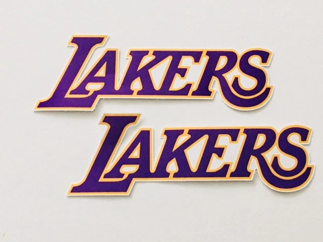 2x Adesivos de Vinil Los Angeles Lakers Script Carro Janela Laptop  - Imagem 1 de 1