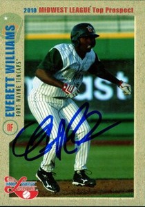 2010 Ft Wayne TinCaps EVERETT WILLIAMS Signed Card autograph AUTO PADRES