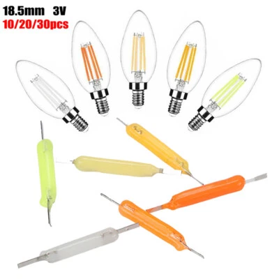 10/20/30pcs 3V LED Filament Lamp Lights 18.5mm For Edison Bulbs Home DIY Light - Image 1 of 4