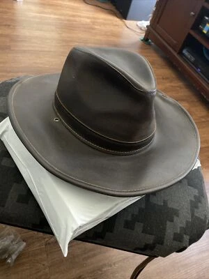 Sombrero de cuero marrón Henschel de colección talla mediana Foto 1 de 4