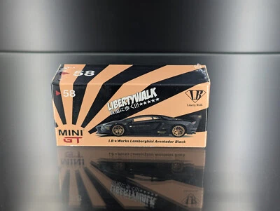 1:64 MINI GT LB-Works Lamborghini Aventador Negro #58 RHD Foto 1 de 2