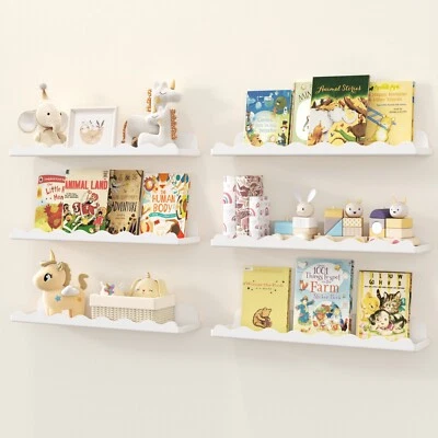 Lifewit Estantería Infantil Paquete de 6, Estantes Flotantes de Plástico de 15" para Montado en la Pared Foto 1 de 4