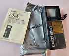 Vintage Sony Watchman Fd-2A Handheld Portable Flat Black White TV
