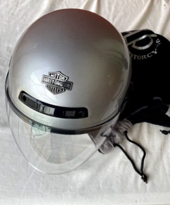 Harley Davidson Jet Motorcycle Helmet XS Extra Small Dust Bag Silver Full Face - Picture 1 of 8
