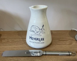 HEVERLEE LAGER BEHEADING SKIMMING JUG SPATULA BAR MAN CAVE SET PUB CERAMIC FOX - Picture 1 of 10