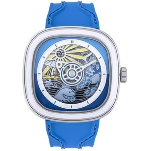 SevenFriday Unisex Watch Beach Club Automatic Blue Soft Silicone Strap T1-09 - Picture 1 of 4