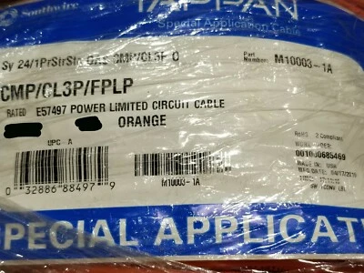 Cable Southwire M10003 24/1P blindado de baja capacidad Lo-Cap/50 pies Foto 1 de 4