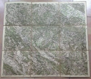 GLINA & environs CROATIA DATED 1878 Anonymous DETAILED ANTIQUE MAP ON LINEN  - Picture 1 of 11