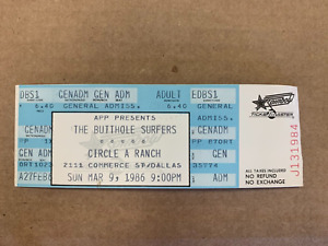 BUTTHOLE SURFERS concert ticket March 9, 1986
