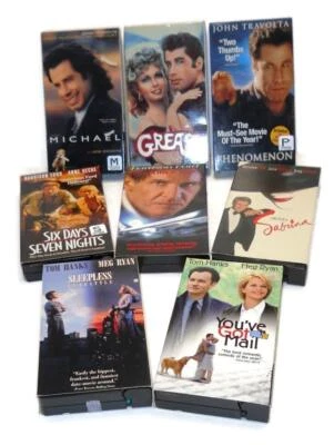 Lot (8) Travolta Ford Hanks Leading Men VHS Tapes:Grease Air Force One Sleepless - Image 1 of 4