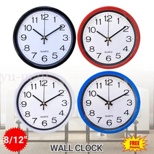 20/30 CM Wall Clock Quartz Round Wall Clock Silent Non Ticking Battery Operated - Picture 1 of 16