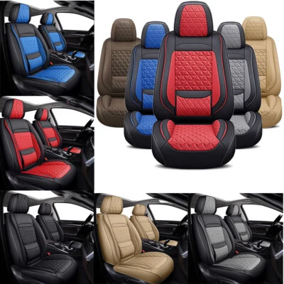 For Mercedes-Benz Leather Car Seat Cover Front Rear Full Set 5-Seat Protector Foto 1 de 4