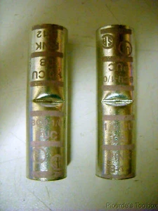 Lot of (2) New Penn-Union 1-7/8" Copper Crimp Splice, BCU-1/0, Pink Die - Picture 1 of 4