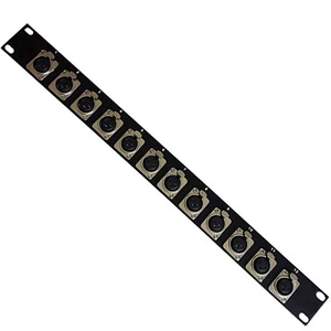 Panneau de raccordement 12 ports XLR 1U 19 rack 3 broches châssis connecteur prise audio femelle - Photo 1/2