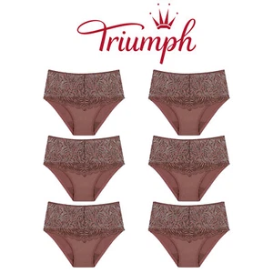 6 Pack Triumph Essential Lace Maxi Womens Underwear Briefs Undies Cacao Bulk - Picture 1 of 8