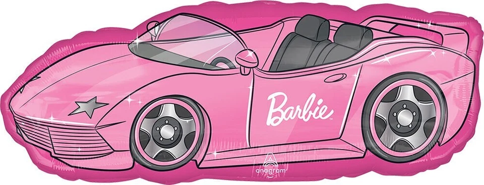 Barbie Roadster Car 37'' Anagram Balloon Birthday Party Decorations Supplies - Image 1 of 1