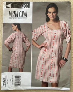 Vogue 1228 Designer Vena Cava Pattern Kimono Sleeve Square Neck Dress 16-22 UC - Picture 1 of 3