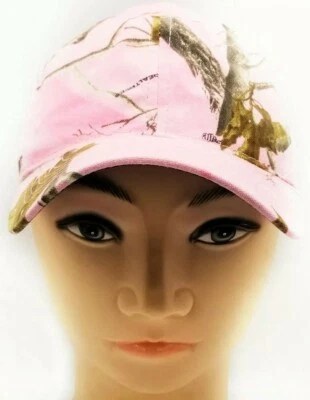 Pink Camoflauge Cap Hat Hook and Loop Adjustable Signature Realtree Hunting - Image 1 of 4