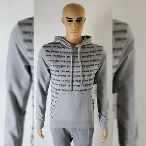 TRUE RELIGION LOUNGEWEAR HODDIE HERREN ALLOVER-DRUCK SCHRIFTZUG REPEAT LOGO GRÖSSE S GRAU - Bild 1 von 12